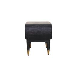 Curved-Edge Solid Mango Wood Media Unit with Brass Accents, Open Slot, Hand-finished Table with Tapered Legs, 35L x 90W x 42H cm, Brown - Aosom UK - thumbnail 7