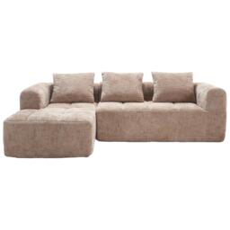 Oversized Modular L-Shaped Sofa with Deep-Seated Sleeper Design, Plush Sectional Sofa with Hidden Side Pockets, 250L x 158W x 60H cm, Khaki - Aosom UK - thumbnail 2