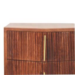 Solid Wood Harper Bedside Table with Eco-Conscious Durable Build, Bedside Cabinet with 2 Smooth-Gliding Drawers, 40L x 42W x 55H cm, Brown - Aosom UK - thumbnail 7