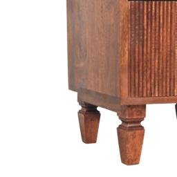 Solid Wood Harper Bedside Table with Eco-Conscious Durable Build, Bedside Cabinet with 2 Smooth-Gliding Drawers, 40L x 42W x 55H cm, Brown - Aosom UK - thumbnail 6