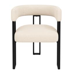 2-Piece Flannel Fabric Dining Chairs with Curved Backrest and Thick Plush Seat, Kitchen Chairs with Metal Legs, 51.5L x 54W x 72H cm, Beige - Aosom UK - thumbnail 8