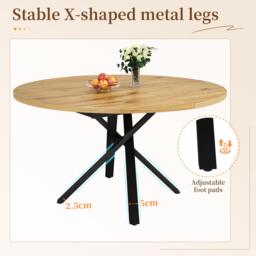 Extendable Dining Table with Sturdy X-Shaped Metal Frame, Space-Saving Convertible Table with Adjustable Feet, 100L x 40W x 75.5H cm, Wood - Aosom UK - thumbnail 5