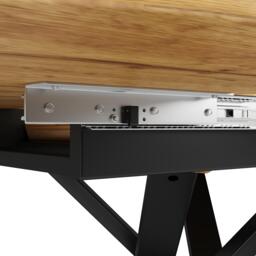 Extendable Dining Table with Sturdy X-Shaped Metal Frame, Space-Saving Convertible Table with Adjustable Feet, 100L x 40W x 75.5H cm, Wood - Aosom UK - thumbnail 9