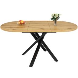 Extendable Dining Table with Sturdy X-Shaped Metal Frame, Space-Saving Convertible Table with Adjustable Feet, 100L x 40W x 75.5H cm, Wood - Aosom UK - thumbnail 2