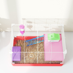 PawHut Dwarf Hamster Metal Cage w/ Tunnels Exercise Wheel Water Bottle Dishes Red and White - Aosom UK - thumbnail 8