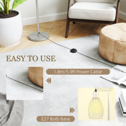 HOMCOM 170cm Industrial 3-Light Floor Lamp, Dimmable Standing Lamp with Steel Lampshades for Living Room, Bedroom, Dinging Room, Study, Silver Tone - thumbnail 6