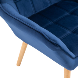 HOMCOM Armchair Accent Chair Wide Arms Slanted Back Padding Iron Frame Wooden Legs Home Bedroom Furniture Seating Set of 2 Blue - Aosom UK - thumbnail 9