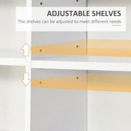 HOMCOM CD / DVD Storage Shelf Storage Unit for 1116 CDs Height-Adjustable Compartments 102 x 24 x 195 cm White - thumbnail 5