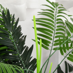 Outsunny Artificial Palm Tree in Pot, 2 Pack Fake Plants, Home Indoor Outdoor Decor, 125cm, Green - Aosom UK - thumbnail 9