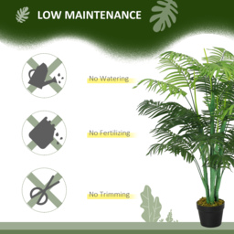 Outsunny Artificial Palm Tree in Pot, 2 Pack Fake Plants, Home Indoor Outdoor Decor, 125cm, Green - Aosom UK - thumbnail 6
