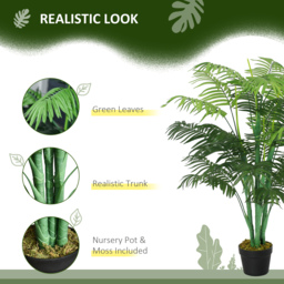 Outsunny Artificial Palm Tree in Pot, 2 Pack Fake Plants, Home Indoor Outdoor Decor, 125cm, Green - Aosom UK - thumbnail 5