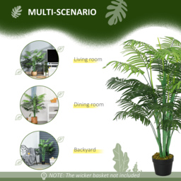 Outsunny Artificial Palm Tree in Pot, 2 Pack Fake Plants, Home Indoor Outdoor Decor, 125cm, Green - Aosom UK - thumbnail 4