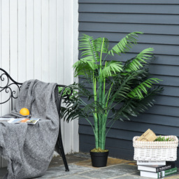Outsunny Artificial Palm Tree in Pot, 2 Pack Fake Plants, Home Indoor Outdoor Decor, 125cm, Green - Aosom UK - thumbnail 7