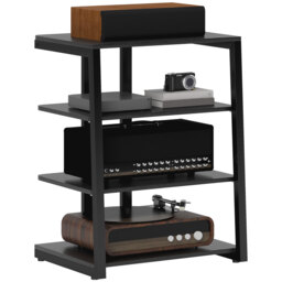 HOMCOM TV Stand Cabinet for 28 Inch TVs, Corner TV Unit with Open Adjustable Shelves and Extension Lead Holder, Entertainment Unit - Aosom UK