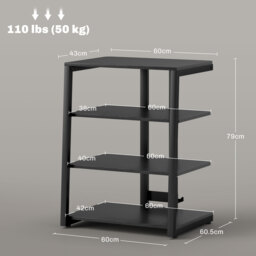HOMCOM TV Stand Cabinet for 28 Inch TVs, Corner TV Unit with Open Adjustable Shelves and Extension Lead Holder, Entertainment Unit - Aosom UK - thumbnail 3