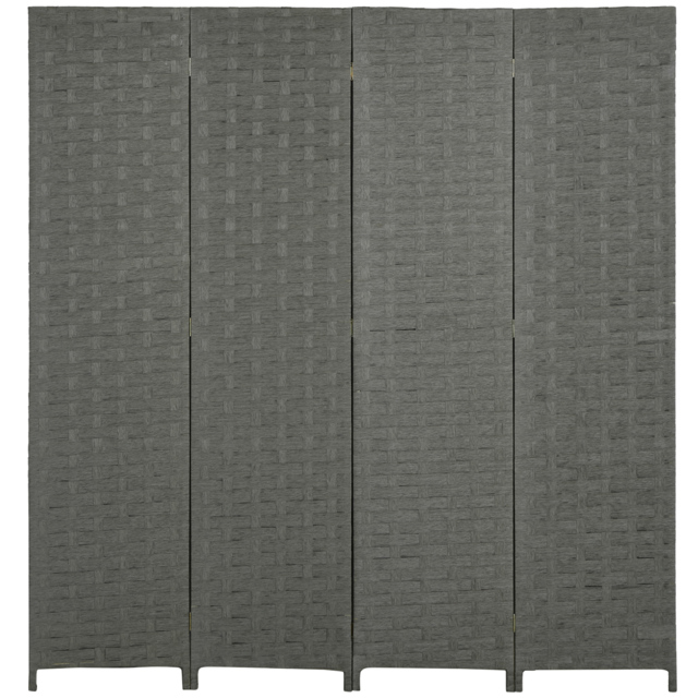 HOMCOM 4-Panel Room Dividers, Wave Fibre Freestanding Folding Privacy Screen Panels, Partition Wall Divider for Office, 170 cm - Aosom UK - image 1