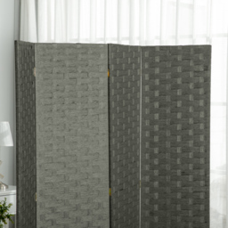 HOMCOM 4-Panel Room Dividers, Wave Fibre Freestanding Folding Privacy Screen Panels, Partition Wall Divider for Office, 170 cm - Aosom UK - thumbnail 9