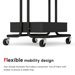 HOMCOM 3 Tier Utility Rolling Cart, Kitchen Cart with 3 Removable Mesh Baskets, 3 Hanging Box, 4 Hooks & Dividers for Living Room, Black - Aosom UK - thumbnail 5
