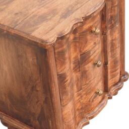 Solid Bedside Cabinet with 3 Drawers, Mango Wood Chest of Drawers with Turned Legs for Bedroom Display, Brown - Aosom UK - thumbnail 5