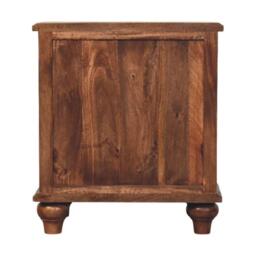 Solid Bedside Cabinet with 3 Drawers, Mango Wood Chest of Drawers with Turned Legs for Bedroom Display, Brown - Aosom UK - thumbnail 9