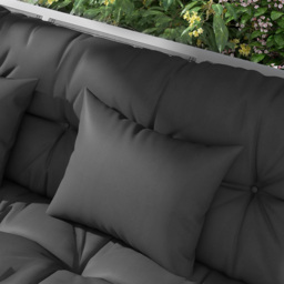 Outsunny Patio Chair Cushion Refresh: 4-Piece Set with Back & Seat Pads, 2 Pillows, Ties, Charcoal Grey Hue - Aosom UK - thumbnail 8