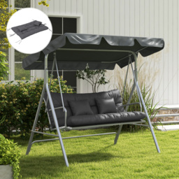 Outsunny Patio Chair Cushion Refresh: 4-Piece Set with Back & Seat Pads, 2 Pillows, Ties, Charcoal Grey Hue - Aosom UK - thumbnail 7
