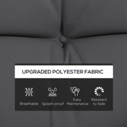 Outsunny Patio Chair Cushion Refresh: 4-Piece Set with Back & Seat Pads, 2 Pillows, Ties, Charcoal Grey Hue - Aosom UK - thumbnail 4