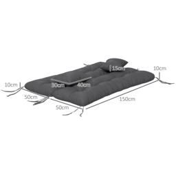 Outsunny Patio Chair Cushion Refresh: 4-Piece Set with Back & Seat Pads, 2 Pillows, Ties, Charcoal Grey Hue - Aosom UK - thumbnail 3