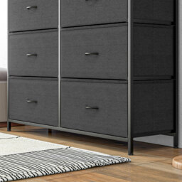 HOMCOM Bedroom Dresser: 10 Fabric Drawers, Steel Frame, Spacious Storage Solution, Ebony Shade - thumbnail 8
