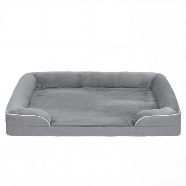 PawHut Dog Sofa Bed, Washable Pet Bed with Removable Cover and Non-Slip Bottom for Small, Medium and Large Dogs, Grey - image 1