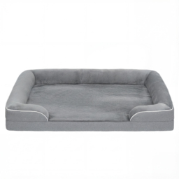 PawHut Dog Sofa Bed, Washable Pet Bed with Removable Cover and Non-Slip Bottom for Small, Medium and Large Dogs, Grey - thumbnail 1