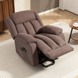 HOMCOM Eight-Point Massage Electric Lift Recliner Chair for Elderly, Power Rise & Recline Armchair with Remote, Dark Brown - Aosom UK - thumbnail 8