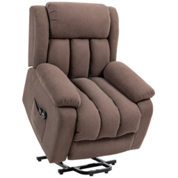 HOMCOM Eight-Point Massage Electric Lift Recliner Chair for Elderly, Power Rise & Recline Armchair with Remote, Dark Brown - Aosom UK