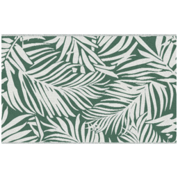 Outsunny Reversible Outdoor RV Rug, 1.5 x 2.4m Patio Floor Mat for Garden, Deck, Beach, Camping, Green Leaves, Green and White - thumbnail 1