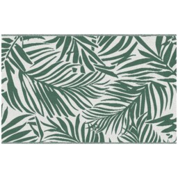 Outsunny Reversible Outdoor RV Rug, 1.5 x 2.4m Patio Floor Mat for Garden, Deck, Beach, Camping, Green Leaves, Green and White - thumbnail 9