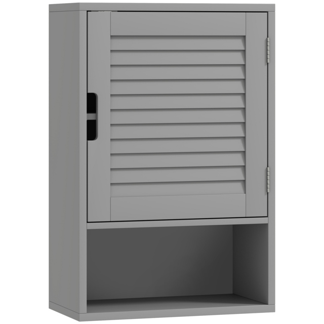 HOMCOM Bathroom Cabinet, Wall Mounted Storage Cabinet with Adjustable Shelves, 40 x 20 x 60 cm, Grey - image 1