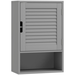 HOMCOM Bathroom Cabinet, Wall Mounted Storage Cabinet with Adjustable Shelves, 40 x 20 x 60 cm, Grey - thumbnail 1