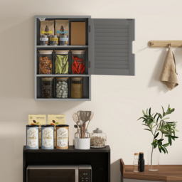 HOMCOM Bathroom Cabinet, Wall Mounted Storage Cabinet with Adjustable Shelves, 40 x 20 x 60 cm, Grey - thumbnail 8