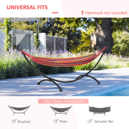 Outsunny 3m Universal Hammock Stand: Metal Frame for Garden Camping Picnic, Outdoor Patio, Stand Only - Aosom UK - thumbnail 4