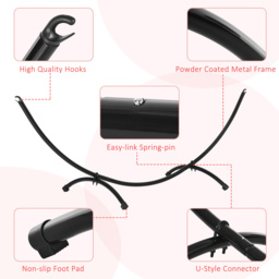 Outsunny 3m Universal Hammock Stand: Metal Frame for Garden Camping Picnic, Outdoor Patio, Stand Only - Aosom UK - thumbnail 5