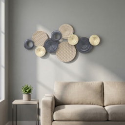 HOMCOM Metal Wall Art, Modern Hanging Wall Decor with Multi-Disc Design for Living Room Bedroom Dining Room - thumbnail 2