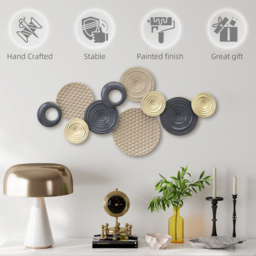 HOMCOM Metal Wall Art, Modern Hanging Wall Decor with Multi-Disc Design for Living Room Bedroom Dining Room - thumbnail 6