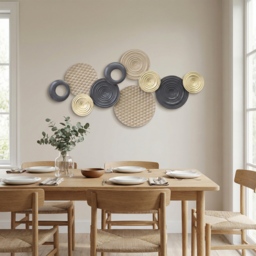 HOMCOM Metal Wall Art, Modern Hanging Wall Decor with Multi-Disc Design for Living Room Bedroom Dining Room - thumbnail 9