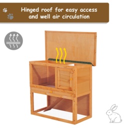 Pawhut Wooden 90cm 2 Tiers Rabbit Hutch - Aosom UK - thumbnail 7