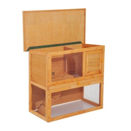 Pawhut Wooden 90cm 2 Tiers Rabbit Hutch - Aosom UK