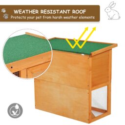 Pawhut Wooden 90cm 2 Tiers Rabbit Hutch - Aosom UK - thumbnail 5