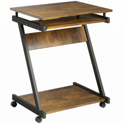HOMCOM Movable Computer Desk with 4 Moving Wheels and Keyboard Tray - thumbnail 1