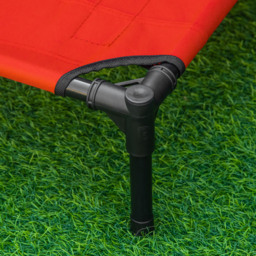 PawHut Elevated Pet Bed Portable Camping Raised Dog Bed w/ Metal Frame Black and Red (Small) - Aosom UK - thumbnail 8