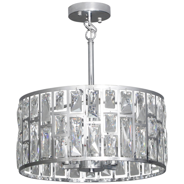 HOMCOM 72 Glass Crystallite Chandelier - Silver-Tone - image 1