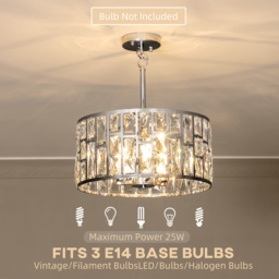 HOMCOM 72 Glass Crystallite Chandelier - Silver-Tone - thumbnail 5